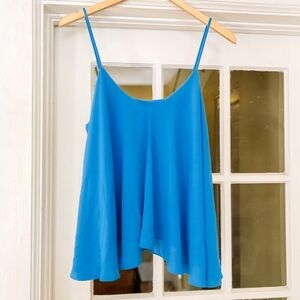 Blue Top NWOT Spaghetti Strap Flowy Shirt Summer Tank New Vacay Sleeveless Tops